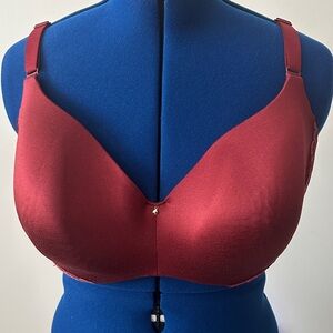 🤗 Lane Bryant Cacique Deep Red Women's 42F Bra.  Back & side smoothing features.